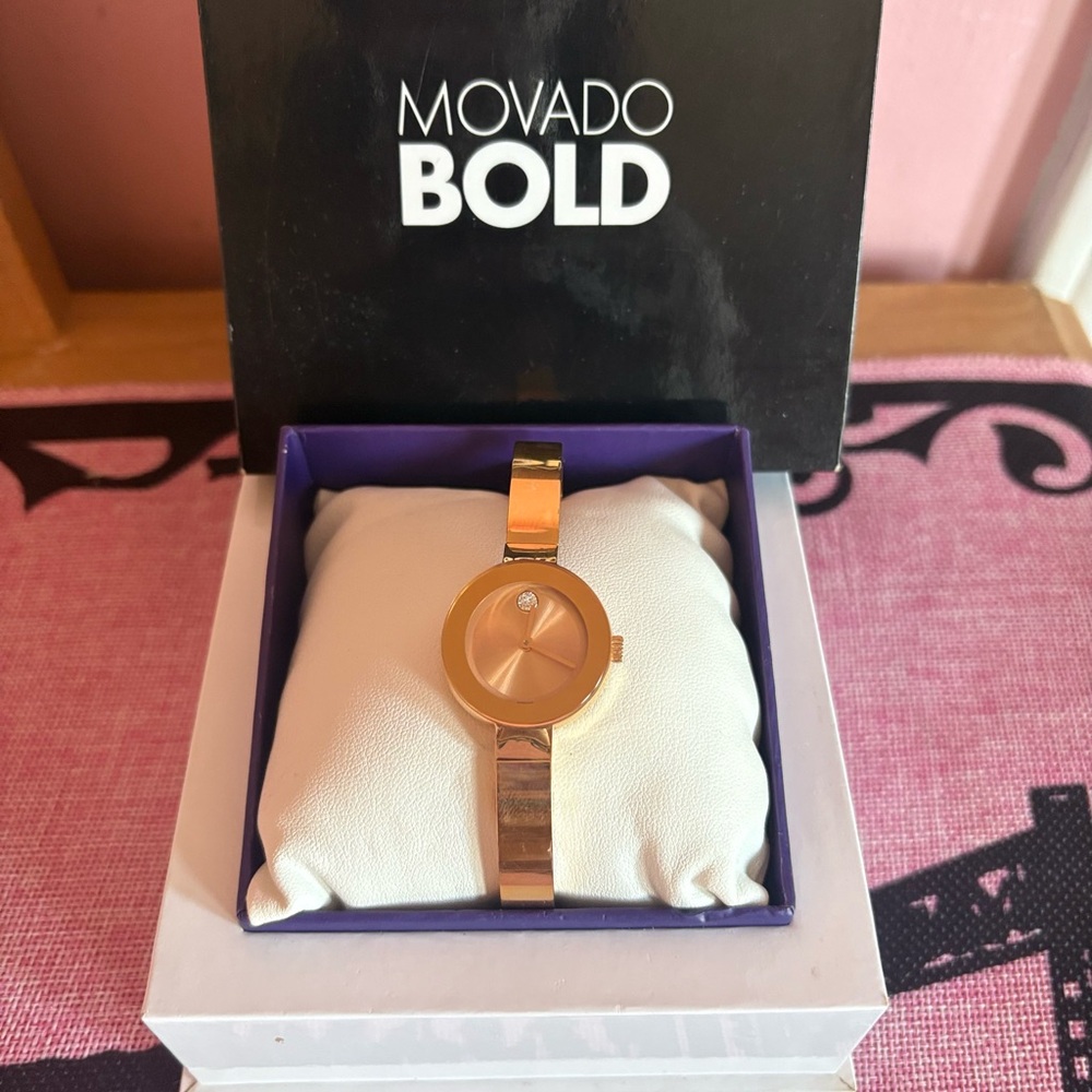 Movado Rose Gold Watch with Bracelet